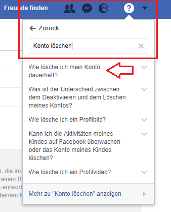 Facebook konto löschen wie