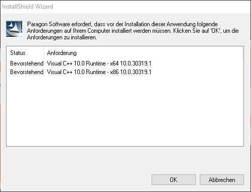 Installation von Paragon