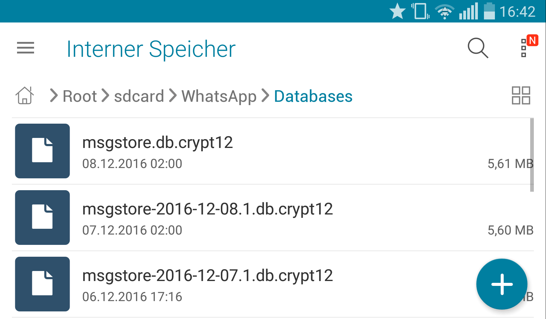 WhatsApp Chats wiederherstellen über File Manage