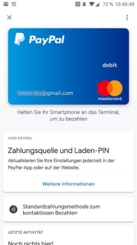 Google Pay -PayPal einrichten - Einrichtung abgeschlossen