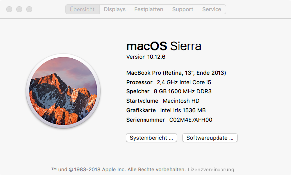 Mac OS Version herausfinden