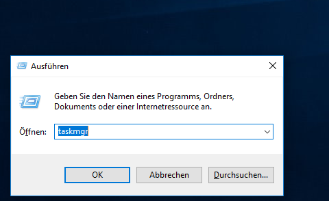 Ausführen taskmgr
