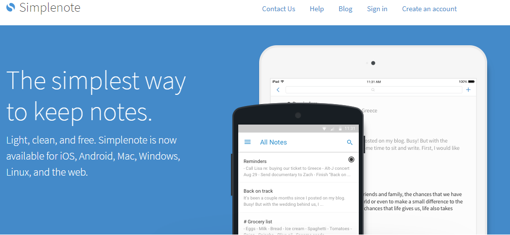 Die Evernote-Alternative Simplenote