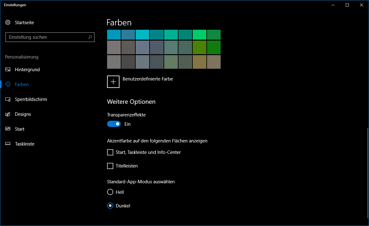 Windows 10 Dark Mode Einstellungen